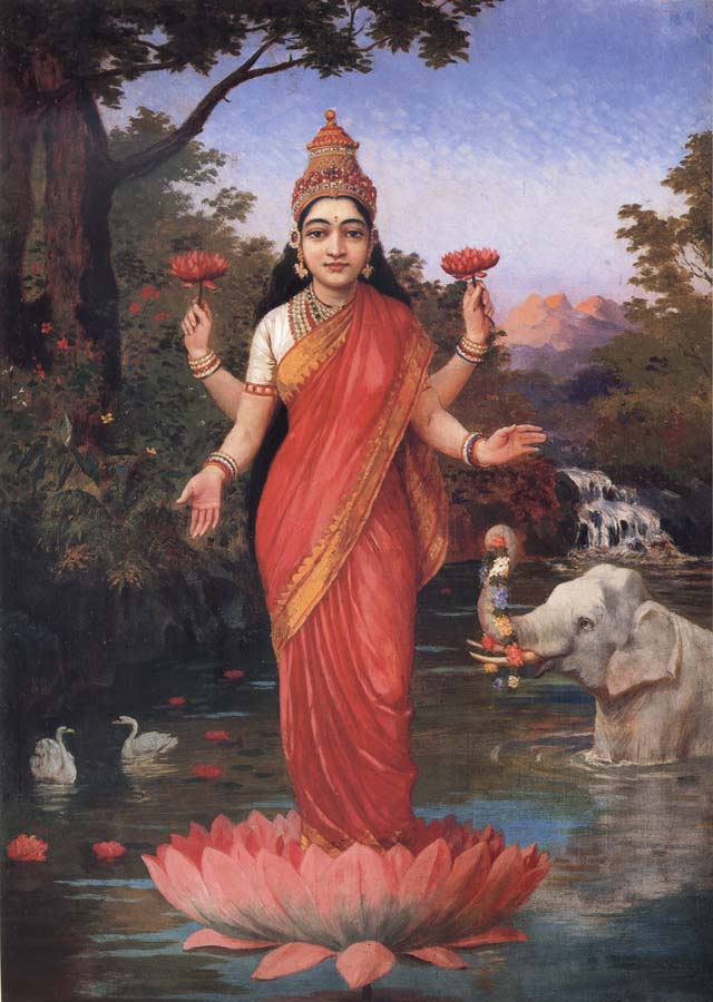 Raja Ravi Varma Goddess Lakshmi